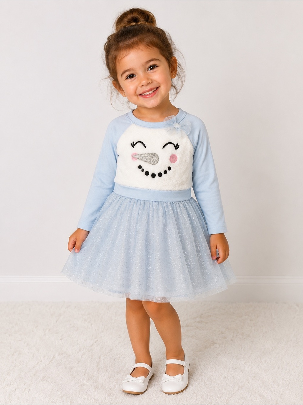 35. Zunie • NWT Light Blue Snowman Tulle Dress